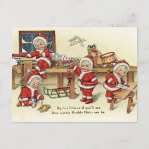 Retro-Vintage-Weihnachts-NicksFeiertags-Postkarte Feiertagspostkarte