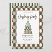 Retro Vintage Weihnachts-Party Einladung (Vorne/Hinten)