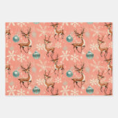 Retro Vintage Weihnachts-Rentierpapier Geschenkpapier Set (Vorderseite 2)