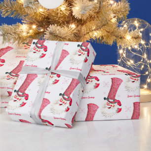 Retro Vintage Weihnachts Santa Party Geschenkpapier