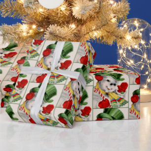 Retro Vintage Weihnachts-Weihnachtsfest Snowman Pa Geschenkpapier