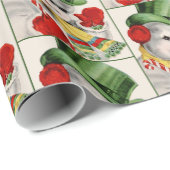 Retro Vintage Weihnachts-Weihnachtsfest Snowman Pa Geschenkpapier (Rolleneckpunkt)