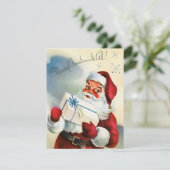 Retro Vintage Weihnachts Weihnachtskarte hinzufüge Feiertagskarte (Stehend Vorderseite)