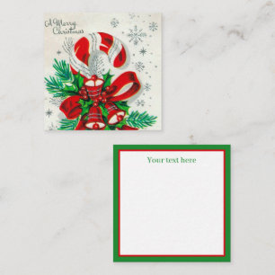 Retro-vintage-Weihnachts-Zuckerrohr-Text hinzufüge Mitteilungskarte
