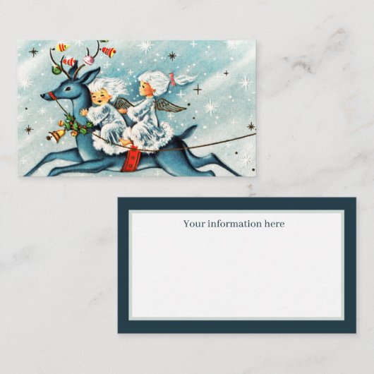 Retro-Vintage WeihnachtsAngels Informationen Visitenkarte (Vorne/Hinten)