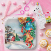 Retro Vintage Weihnachtsbauernplatte Party Pappteller (Party)