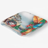 Retro Vintage Weihnachtsbauernplatte Party Pappteller (Gewinkelt)