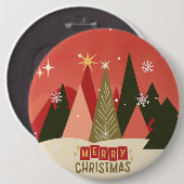 Retro-/Vintage-Weihnachtsbaum Button (Vorne & Hinten)