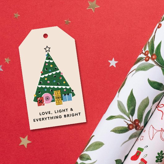 Retro-Vintage-Weihnachtsbaum-Geschenk-Anhänger Geschenkanhänger