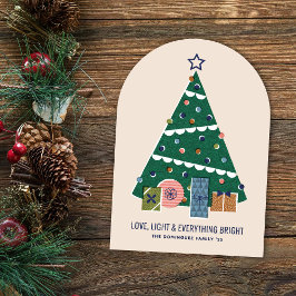 Retro Vintage Weihnachtsbaum Geschenke Holiday Kar Einladung