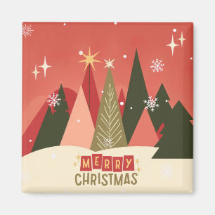 Retro-/Vintage-Weihnachtsbaum Magnet