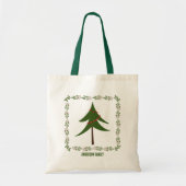 Retro Vintage Weihnachtsbaum Name Tragetasche (Vorne)