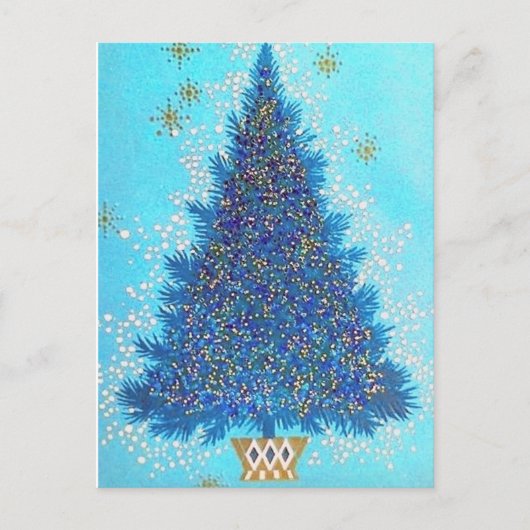 Retro Vintage Weihnachtsbaum Postkarte (Vorderseite)