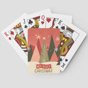 Retro-/Vintage-Weihnachtsbaum Spielkarten