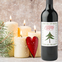 Retro Vintage Weihnachtsbaum und Kranz Minimalisti