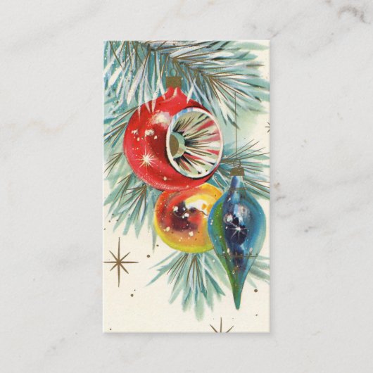 Retro Vintage Weihnachtsbirnen addieren Visitenkarte (Vorderseite)