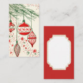 Retro Vintage Weihnachtsbirnen addieren Visitenkarte (Vorne/Hinten)
