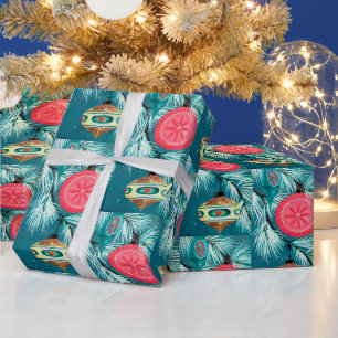 Retro-Vintage-Weihnachtsbirnen-Muster-Party-Verpac Geschenkpapier