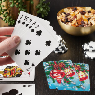 retro-vintage-Weihnachtsbirnen Spielkarten