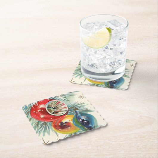 Retro Vintage Weihnachtsbrillen Party Untersetzer (Vor Ort)