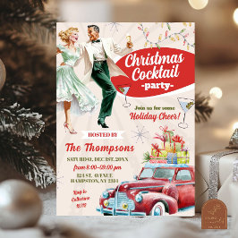 Retro Vintage Weihnachtscocktail Feiertag Party Einladung