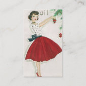 Retro Vintage Weihnachtsdame addieren Visitenkarte (Vorderseite)