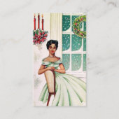 Retro Vintage Weihnachtsdame addieren Visitenkarte (Vorderseite)