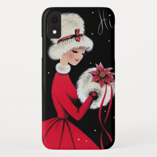 Retro Vintage Weihnachtsdame Feiertag Case-Mate iPhone Hülle