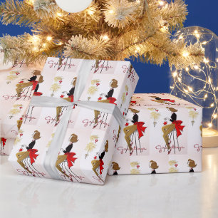 retro-vintage-Weihnachtsdamenparty Geschenkpapier
