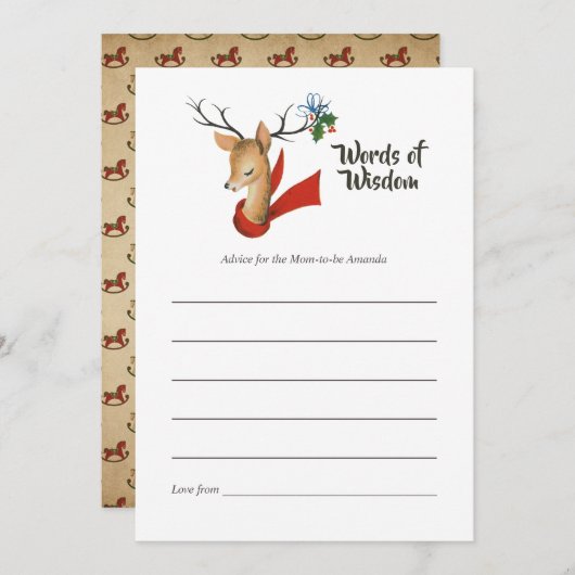 Retro Vintage Weihnachtsdusche Mama Beratung Hinweiskarte (Vorne/Hinten)