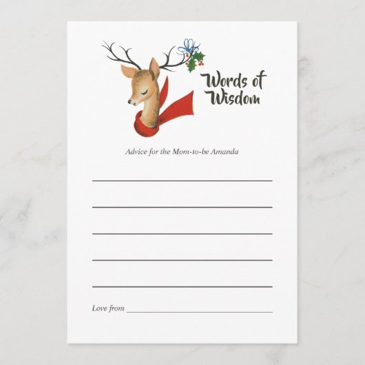 Retro Vintage Weihnachtsdusche Mama Beratung Hinweiskarte (Vorderseite)