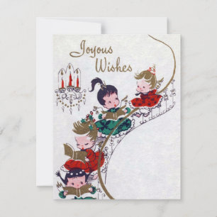 Retro Vintage Weihnachtsengel addieren Feiertagskarte