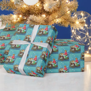 retro vintage Weihnachtsengel Feiertag Geschenkpapier