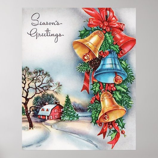 Retro Vintage Weihnachtsfarm Holiday Poster (Vorne)