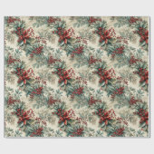 Retro Vintage Weihnachtsfeier Geschenkpapier (Flach)