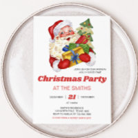 Retro Vintage Weihnachtsfeier mit Santa Claus