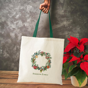 Retro Vintage Weihnachtsfeier & Ornamente Custom Tragetasche
