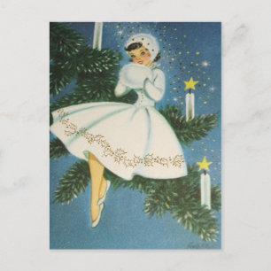 Retro Vintage Weihnachtsfeiertag Feiertagspostkarte