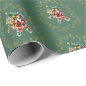 Retro Vintage Weihnachtsfeiertag Geschenkpapier (Rolleneckpunkt)