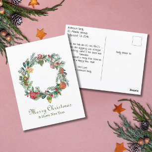 Retro Vintage Weihnachtsfeiertag und Ornamente Fun Postkarte