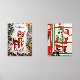 Retro Vintage Weihnachtsfeiertage Bilderwand Sets