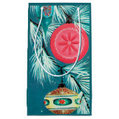 Retro Vintage Weihnachtsfeiertage Blumenmuster Par Kleine Geschenktüte (Vorderseite)