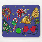 Retro Vintage Weihnachtsfeiertage Kunst Mousepad (Vorne)