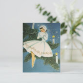 Retro Vintage Weihnachtsferien Feiertagspostkarte (Stehend Vorderseite)