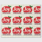 Retro Vintage Weihnachtsfreude auf der Welt Geschenkpapier (Flach)