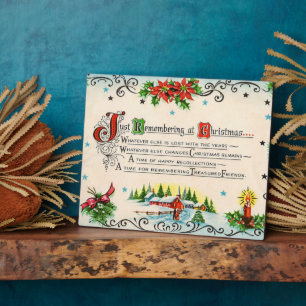 retro-vintage-Weihnachtsgedicht Urlaub Fotoplatte