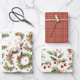 Retro Vintage Weihnachtsgeschenk Geschenkpapier Set