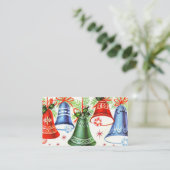 Retro Vintage Weihnachtsglocken addieren Visitenkarte (Stehend Vorderseite)