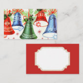 Retro Vintage Weihnachtsglocken addieren Visitenkarte (Vorne/Hinten)