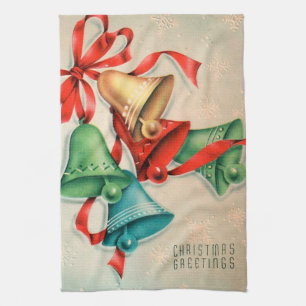 Retro Vintage Weihnachtsglocken Küchentuch